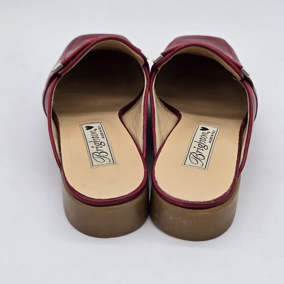 Brighton Lucy Red Gran Slides Southwestern Beads Strap Leather Italy Size 9M - Picture 5 of 8